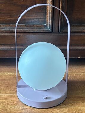 Modern Lavender Table Lamp with Frosted Globe